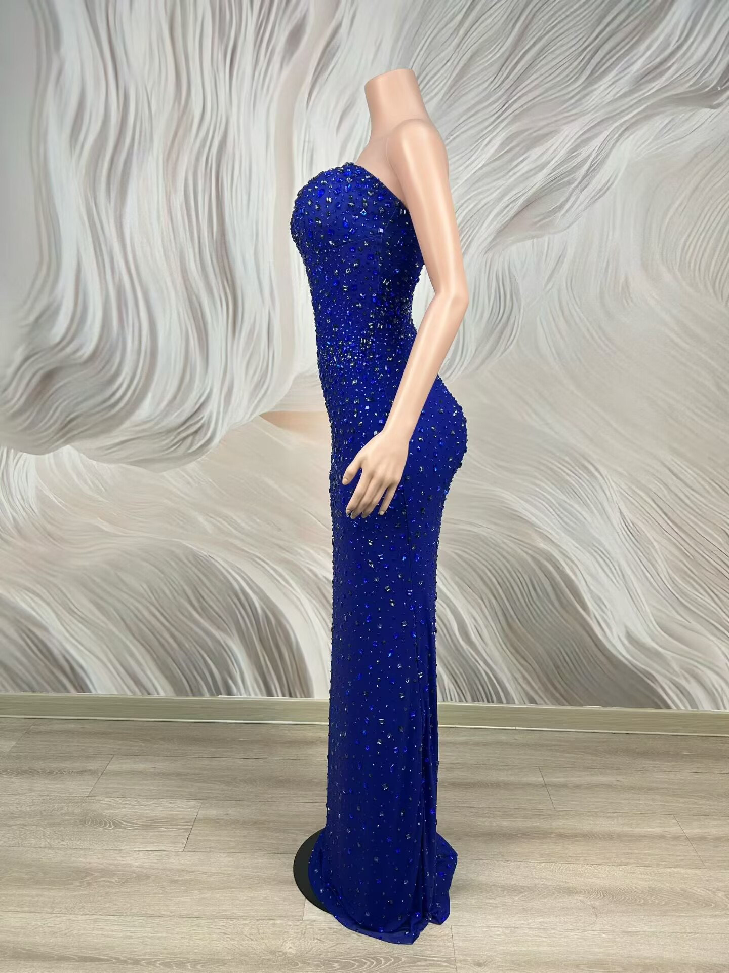 Sparkly Rhinestone Blue Strapl - Formal Gala Wear Women reseña y precio