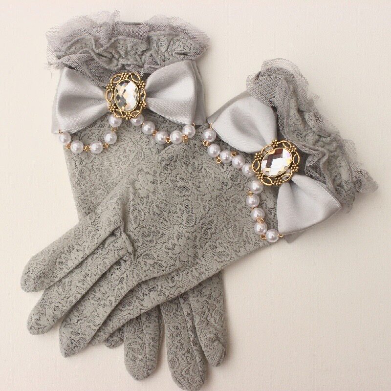 Retro Cream Lace Gloves with 3 - Victorian Women'S Formal Wear reseña y precio